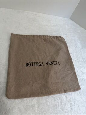 Bottega Veneta Beige Canvas Logo Dust Pouch